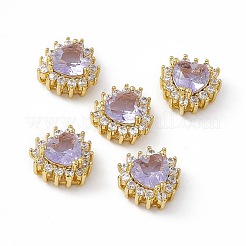 Стойки обшивки латунь микро проложить кубического циркония бусы KK-C007-12G