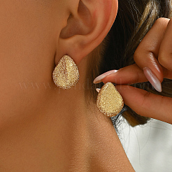 Серьги-гвоздики из матовой латуни в форме капли&nbsp;YQ2405