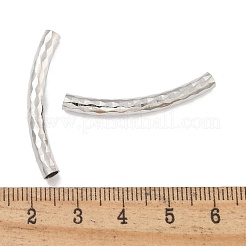 真鍮製カーブチューブビーズ  カドミウムフリー＆鉛フリー  プラチナ  34.5x4mm  穴：3mm&nbsp;KK-B120-01D-P