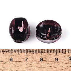 Бусины ручной работы бусины серебряной фольгой&nbsp;FOIL-T024-12A