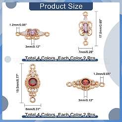 16 шт. 8 стильных латунных подвески-коннекторы с кубическим цирконием&nbsp;KK-GA0001-29