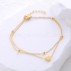 Пляжные браслеты из нержавеющей стали с подвеской в виде сердца PS4517