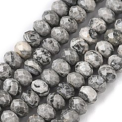 Камень натуральной карты / камень пикассо / нити из бисера пикассо яшмы G-D344-A18