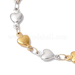 Браслет-цепочка в форме сердца из нержавеющей стали 304 для женщин AJEW-JB01340-03