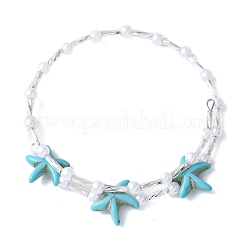 Браслеты из синтетических бирюзовых бусин BJEW-JB11588-01