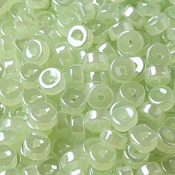 Perles de rocaille en imitation de jade et en verre lustré&nbsp;SEED-E001-J3x6mm-A03
