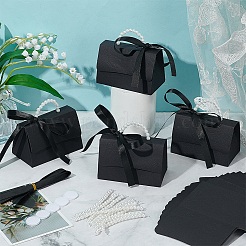 Faltbare Hochzeitssüßigkeiten-Tragetaschen aus Papier mit rundem Griff aus Kunstperlen und Band aus Kunststoff&nbsp;CON-WH0115-20A-02