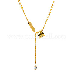 Ожерелья со спиральной колонной из нержавеющей стали с кристаллами и стразами для женщин&nbsp;FS-WG87C11-01