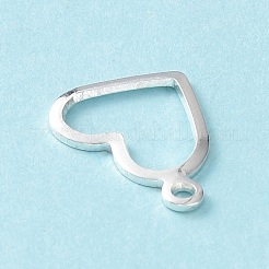 304ステンレススチールチャーム  空白タグのスタンプ  ハート  銀  10x13.7x1mm  穴：1mm&nbsp;STAS-P227-23S