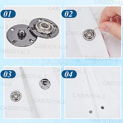 10 Paar Druckknöpfe aus Legierung&nbsp;FIND-CY0001-53B
