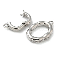 Реечное покрытие латунь микро паве прозрачный кубический цирконий складные застежки&nbsp;KK-K392-35P