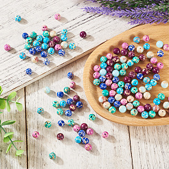 96 шт. 6 стилей окрашенных бусин из натуральной и синтетической императорской яшмы&nbsp;G-TA0002-40