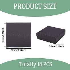 Set di scatole per gioielli in carta di cartone riempito di cotone kraft da 18 pz&nbsp;CBOX-TA0001-11