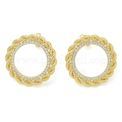 Серьги-гвоздики из циркония EJEW-C122-08G