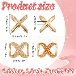 4 шт. 4 стиля зажимы для шарфа из цинкового сплава со стразами&nbsp;AJEW-DR0002-42