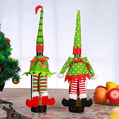 4 комплект из 2 рождественских чехлов для бутылок вина с декором pleuche AJEW-GF0007-18