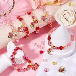DIY-Schmucksets für Stretch-Armbänder mit Glasperlen zum Thema Valentinstag&nbsp;DIY-SC0028-68