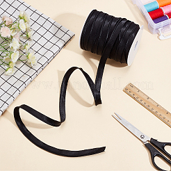 9m ポリエステルパイピングトリム  折りたたみコードトリム  服装アクセサリー  ブラック  1/2インチ（12mm）  約54.68ヤード（50m）/ロール&nbsp;OCOR-WH0090-024A
