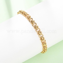 Pulseras de cadena de eslabones de anillo de acero inoxidable 304 para mujer&nbsp;BJEW-F529-13G