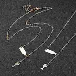 2 шт. 2 цвета сплава кабель цепь винный кубок кулон y ожерелья для женщин AJEW-FS0001-23