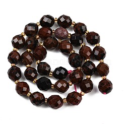 Натурального красного дерева обсидиана бисер нитей G-N342-149I-08