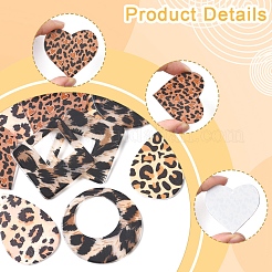 10 шт. 5 стиля подвески из непрозрачного акрила с леопардовым узором&nbsp;SACR-FS0001-33
