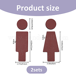 2 комплект табличек для ванной комнаты из тополя&nbsp;AJEW-FH0007-09
