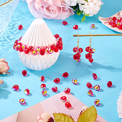 50 шт. Гальванические прозрачные стеклянные бусины&nbsp;GLAA-TA0003-53