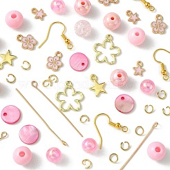 Набор для изготовления круглых висячих сережек из акрила и сплава своими руками DIY-FS0006-30