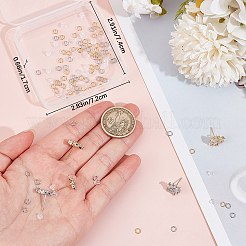 4ペア4スタイルフラワー真鍮キュービックジルコニアスタッドピアス金具  カン付き  80PCS丸カン  40個のイヤーナット  プラチナ·ゴールデン  10~12x11.5~12.5x2.5~4mm  穴：1~1.2mm  ピン：0.7~0.8mm  1ペア/スタイル&nbsp;KK-CN0003-18
