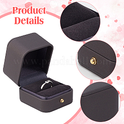 Scatole porta-regalo per fedi nuziali in similpelle&nbsp;CON-WH0086-154A