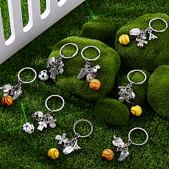 12 шт. 3 стиля деревянных и литого брелоков KEYC-FH00062