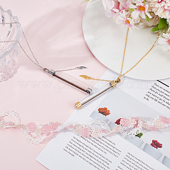 2 шт. 2 цвета колонна пустая стеклянная бутылка подвеска ожерелье&nbsp;NJEW-DR00013