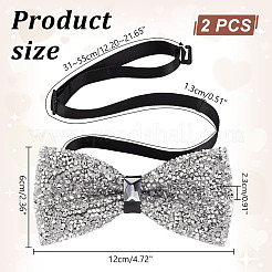 Регулируемые галстуки-бабочки из полиэстера и смолы со стразами для мужчин&nbsp;AJEW-WH0472-01C