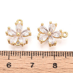 Латунные подвески из прозрачного кубического циркония KK-T078-03G-05