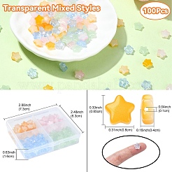 100шт 4 цвета имитация нефрита стеклянные бусины GLAA-YW0003-64