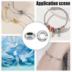 60 шт. европейские бусины из нержавеющей стали 304&nbsp;STAS-UN0064-19