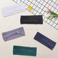 5 шт. эластичные повязки для головы для упражнений из пряжи 5% полиэстера и 95% спандекса двух цветов&nbsp;OHAR-CY0001-12