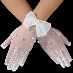 Spitzenhandschuhe für die Braut aus Polyester&nbsp;AJEW-WH20120-23E