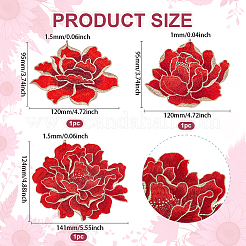 3 pièce 3 styles de tissu de broderie informatisé en polyester à motifs floraux à coudre sur des appliques&nbsp;PATC-BC0001-16
