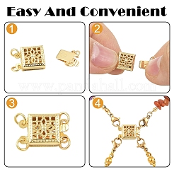 4 шт. 4-х стилевые латунные застежки-коробочки&nbsp;KK-YW0004-49