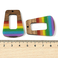 Подвески Pride на тему радуги из смолы и орехового дерева WOOD-K012-11B