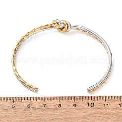 Bracelets manchettes ouvertes à nœud en acier inoxydable 304 bicolore pour femmes&nbsp;SA-CBA2192-05GP-03