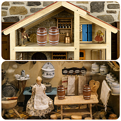 Miniaturornamente aus Holzfässern&nbsp;DJEW-WH0043-110A-01