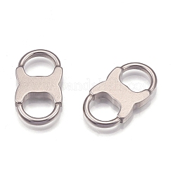 変色しにくい304ステンレススチールリンクコネクター  オーバル  ステンレス鋼色  23x12x3mm&nbsp;STAS-H109-20P