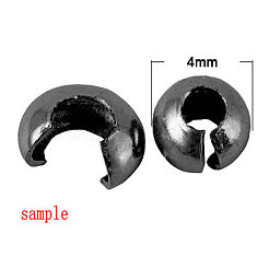 真鍮製つぶし玉カバーカシメ玉カバー  銀色のメッキ  直径4mm  穴：2mm&nbsp;KK-G016-S