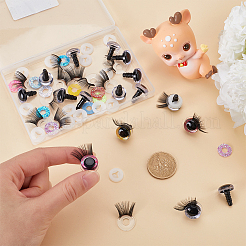 16 Set 8 Farben Glitzer-Puppenaugen aus Kunststoff mit Wimpern&nbsp;DOLL-GF0001-02