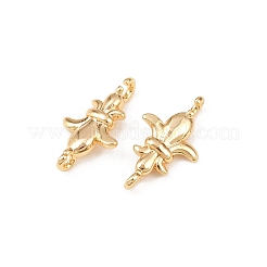 Breloques de connecteur de fleur de lys en laiton&nbsp;X-KK-H524-04G