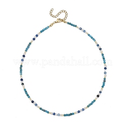 Colliers de perles rondes facettées en apatite naturelle&nbsp;NJEW-JN06430-02
