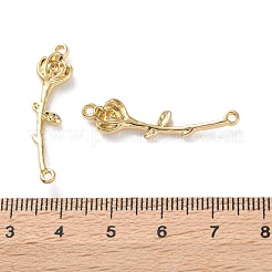 ラックメッキ合金ペンダント  ラインストーン付き  花のチャーム  ゴールドカラー  32x5x3.5mm  穴：1.2mm&nbsp;FIND-M038-05G